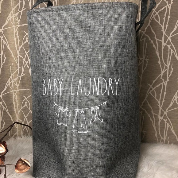 RAE DUNN FARMHOUSE HOME DECOR BUNDLE BABY MOM LAUNDRY BASKET HOME NURSERY RD HTF - Picture 3 of 8